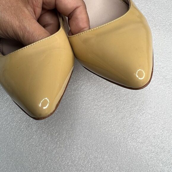 Vince Camuto Pointed Toe Slingback Patent Leather Sandals US 7M Yellowish - Picture 11 of 11